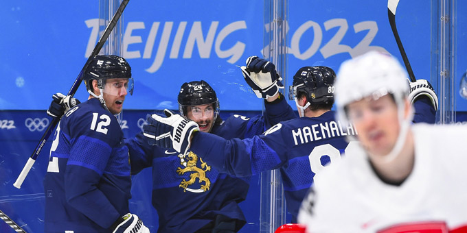 Сборная Финляндии уверенно обыгралa Швейцарию и стала третьим полуфиналистом Олимпиады
