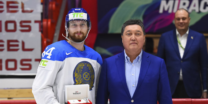 Аркадий Шестаков назван лучшим игроком сборной Казахстана в матче против Канады