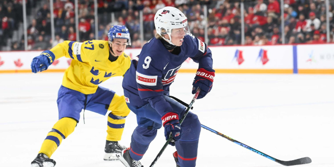 Молодёжная сборная США обыграла Швецию в матче за 3-е место. Команды забросили 15 шайб