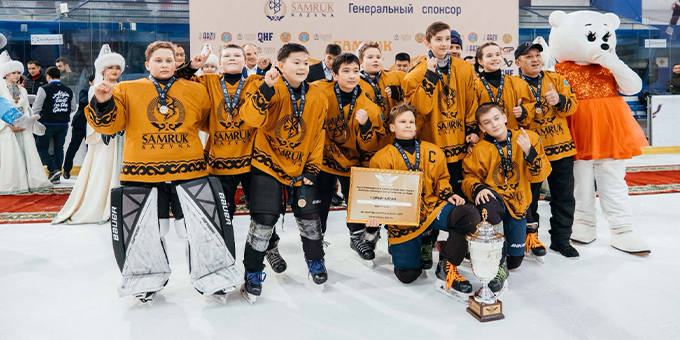 Более 300 сельских детей собрал республиканский турнир по хоккею Samruk Bala Cup
